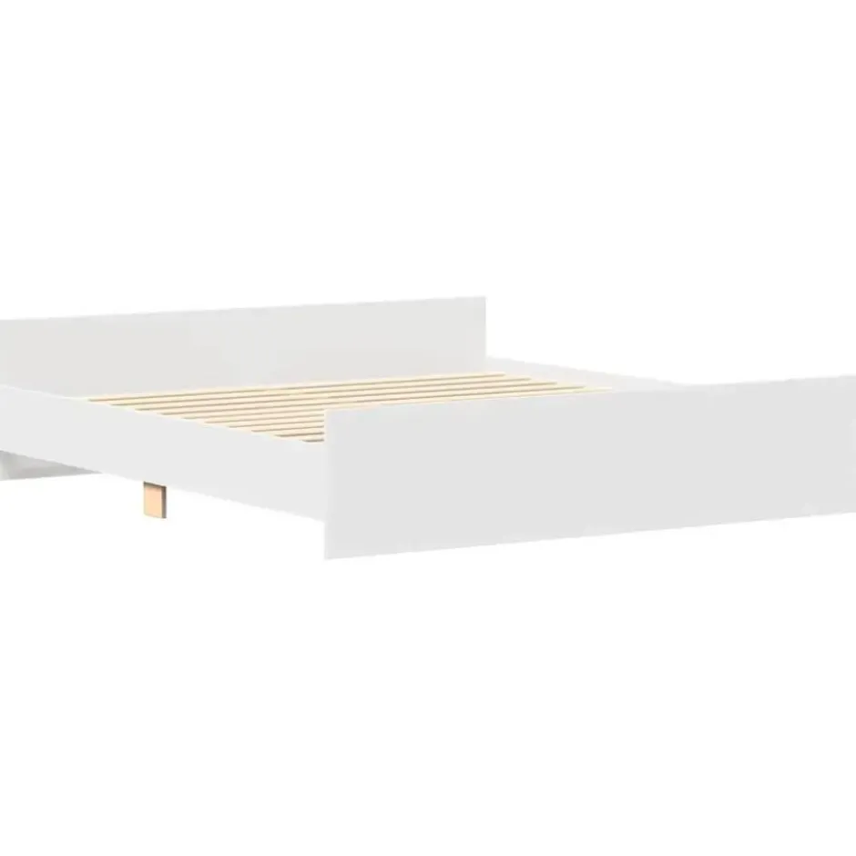 vidaXL - Bed frame met hoofd- en voeteneinde - Wit - 160x200 cm