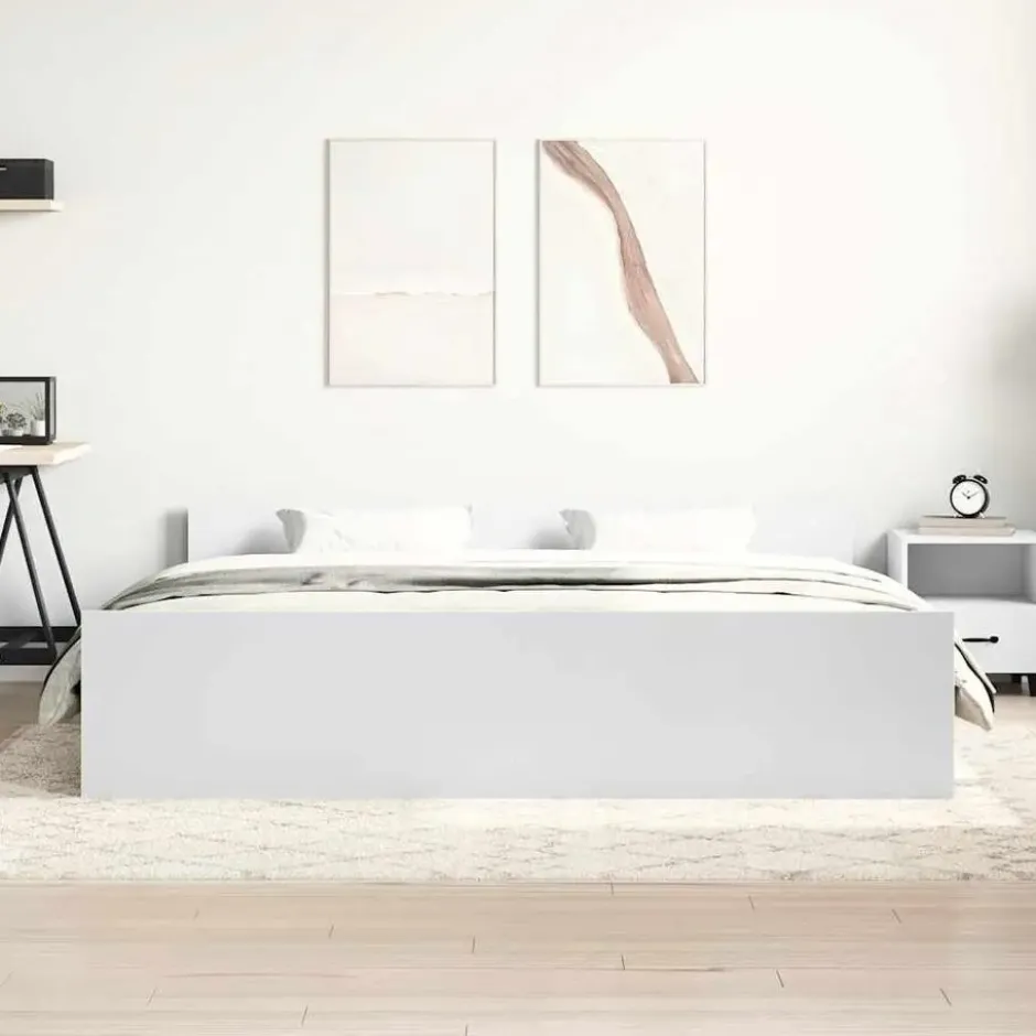 vidaXL - Bed frame met hoofd- en voeteneinde - Wit - 160x200 cm