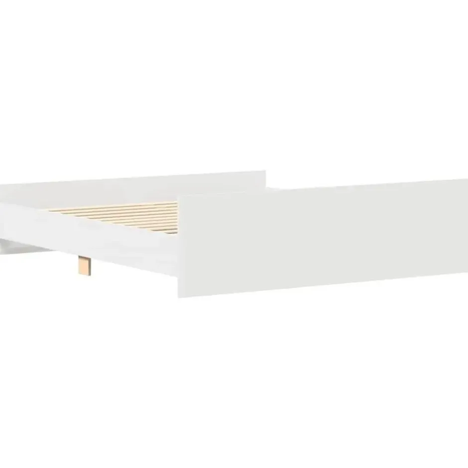 vidaXL - Bed frame met hoofd- en voeteneinde - Wit - 160x200 cm