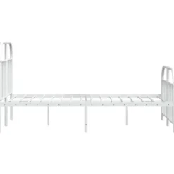 vidaXL - Bed frame met hoofd- en voeteneinde - Wit - Metaal - 120x200 cm