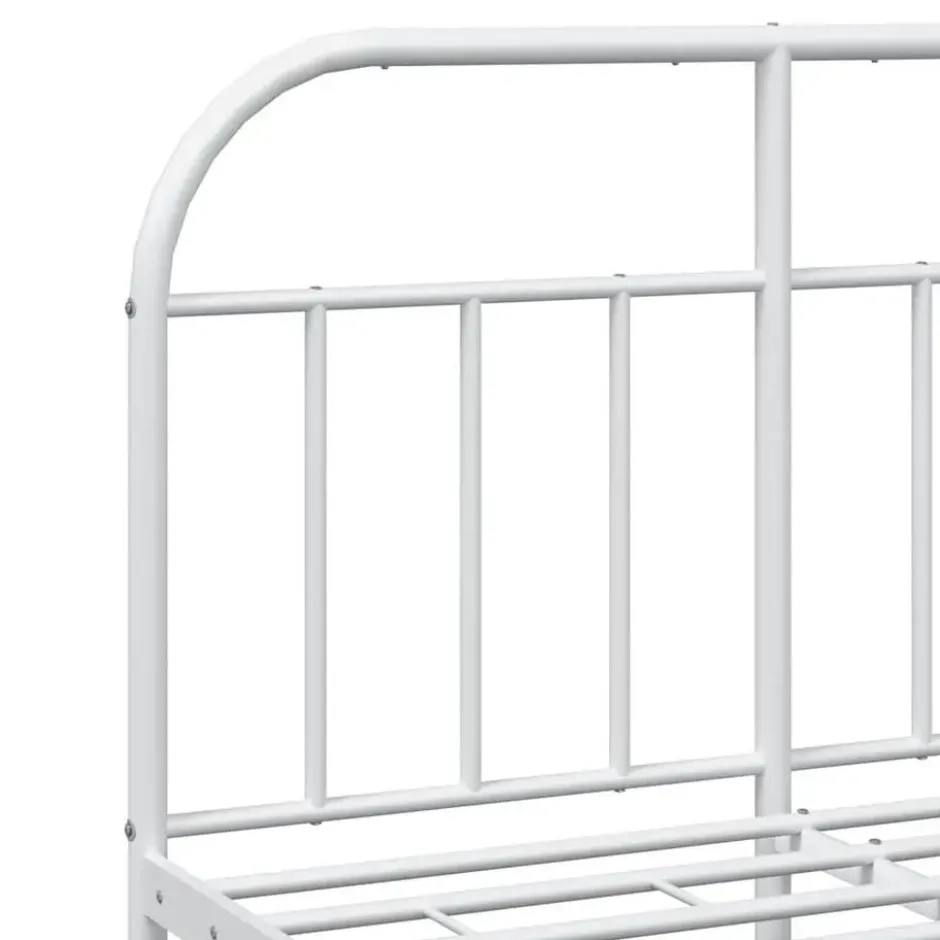 vidaXL - Bed frame met hoofd- en voeteneinde - Wit - Metaal - 120x200 cm