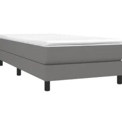 vidaXL - Bed frame met hout lattenbodem - Donkergrijs - Stof - 90x200 cm