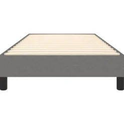 vidaXL - Bed frame met hout lattenbodem - Donkergrijs - Stof - 90x200 cm