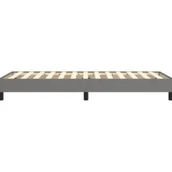 vidaXL - Bed frame met hout lattenbodem - Donkergrijs - Stof - 90x200 cm