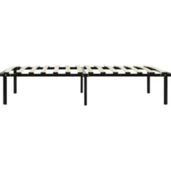 vidaXL - Bed frame met hout lattenbodem - Zwart - Metaal - 90x200 cm