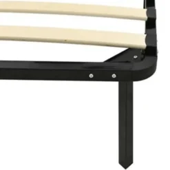 vidaXL - Bed frame met hout lattenbodem - Zwart - Metaal - 90x200 cm