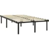 vidaXL - Bed frame met hout lattenbodem - Zwart - Metaal - 120x200 cm