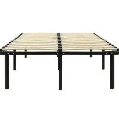 vidaXL - Bed frame met hout lattenbodem - Zwart - Metaal - 120x200 cm