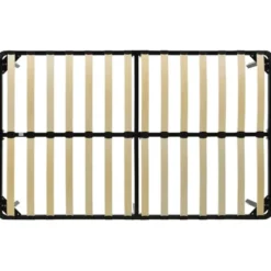 vidaXL - Bed frame met hout lattenbodem - Zwart - Metaal - 120x200 cm