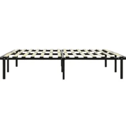 vidaXL - Bed frame met hout lattenbodem - Zwart - Metaal - 120x200 cm