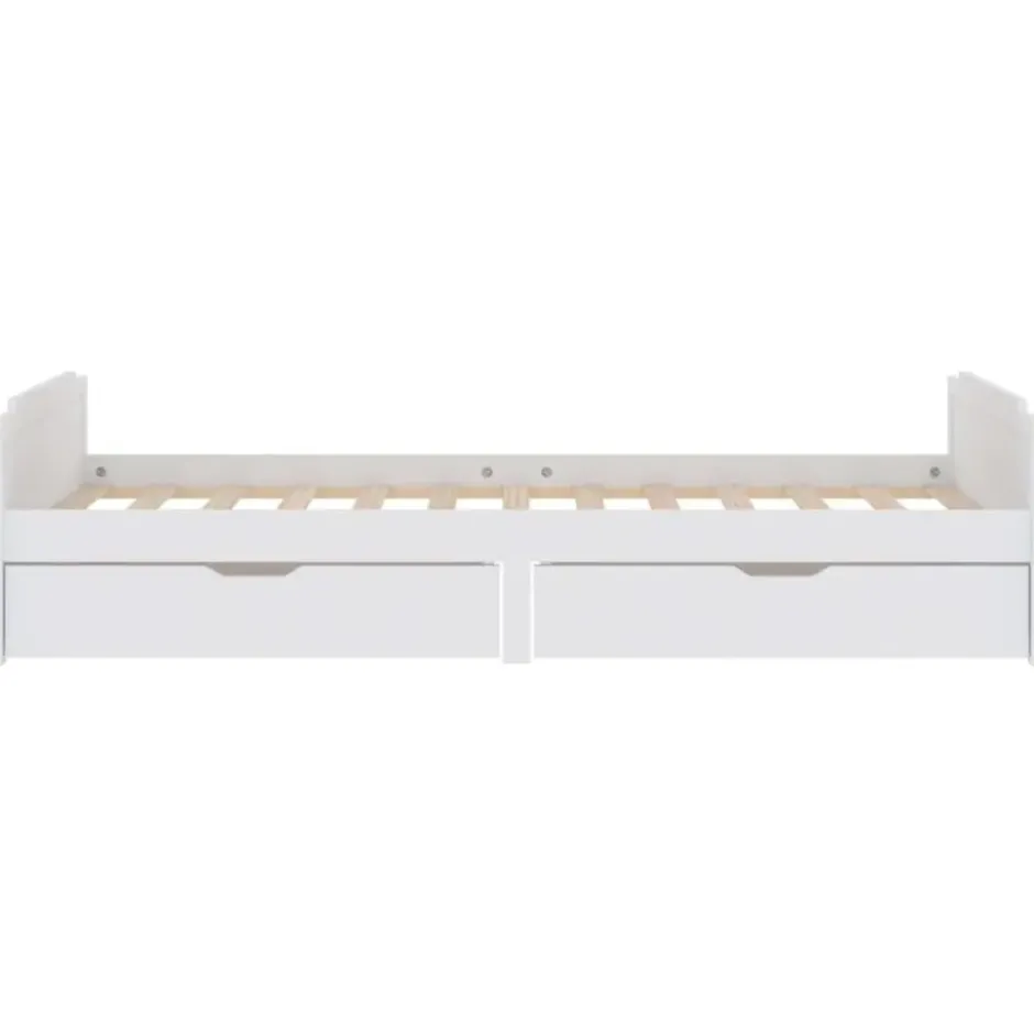 vidaXL - Bed frame met lades - Wit - Massief grenenhout - 90x200 cm