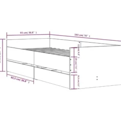 vidaXL - Bedframe met lades - Wit - Bewerkt hout - 90 x 190 cm