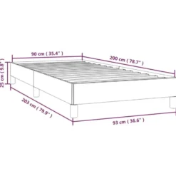 vidaXL - Bed frame met lattenbodem zonder matras Zwart - Stof - 90x200 cm