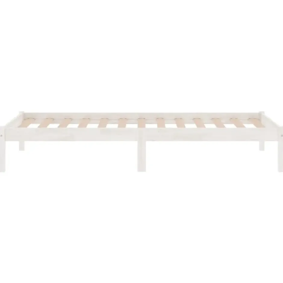 vidaXL - Bed frame met lattenbodem - Wit - Grenenhout - 90x200 cm