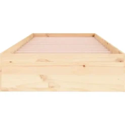 vidaXL - Bed frame met lattenbodem - Naturel - Massief hout - 90x190 cm