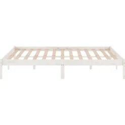 vidaXL - Bed frame met lattenbodem - Wit - Massief grenenhout - 140x200 cm