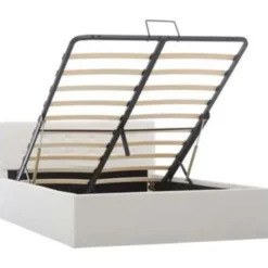 vidaXL-Bed frame met opbergruimte - Hydraulisch - Wit - Kunstleer -120x200 cm