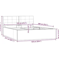 vidaXL-Bed frame met opbergruimte - Hydraulisch - Wit - Kunstleer -120x200 cm