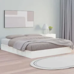 vidaXL - Bed frame met opbergruimte - Wit - Massief hout - 140x200 cm