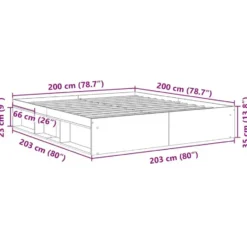 vidaXL - Bed frame met opbergruimte - Sonoma eikenkleurig - Hout - 200x200 cm