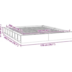 vidaXL - Bed frame met opbergruimte - Wit - Massief hout - 160x200 cm