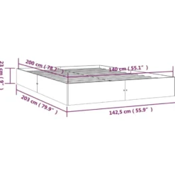 vidaXL - Bed frame pallet zonder matras - Naturel -Massief hout - 140x200 cm
