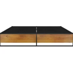 vidaXL - Bed frame pallet - Zwart - Metaal en MDF - 160x200 cm