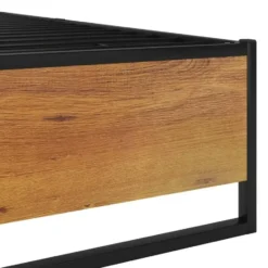 vidaXL - Bed frame pallet - Zwart - Metaal en MDF - 160x200 cm