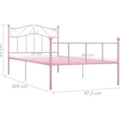 vidaXL - Bed frame - Roze - Metaal - 90 x 200 cm
