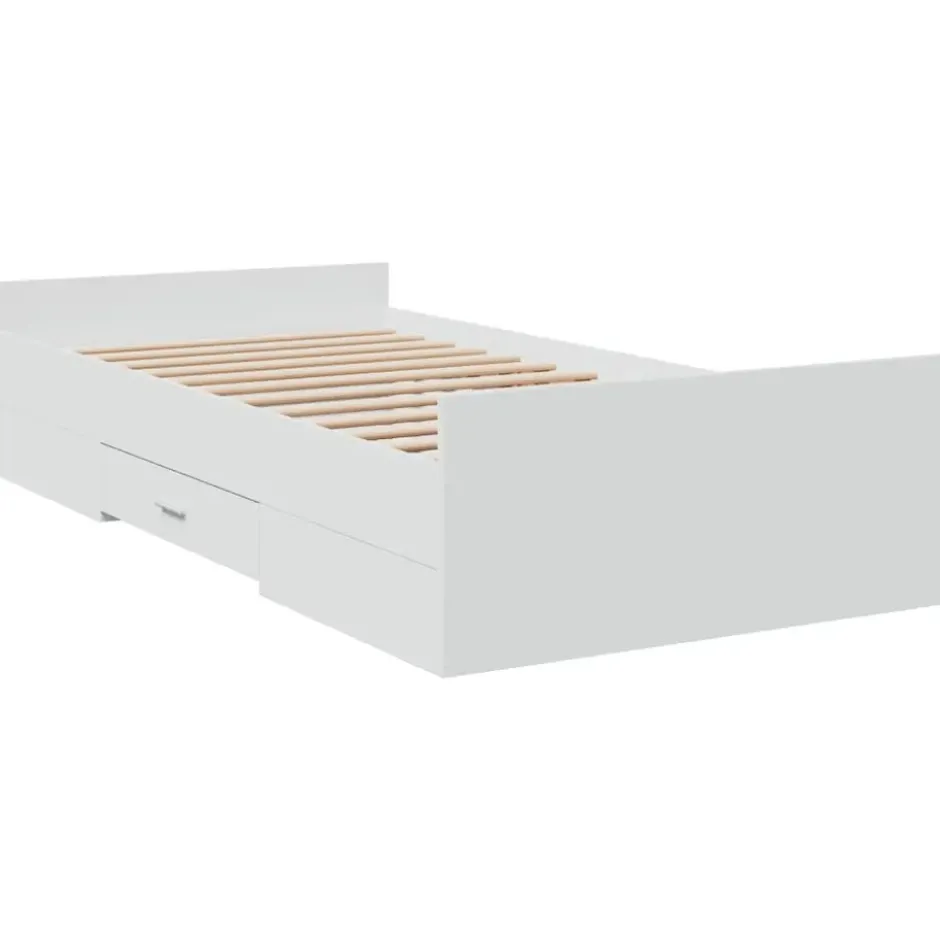 vidaXL - Bedframe - Wit - Bewerkt hout - 90 x 190 cm