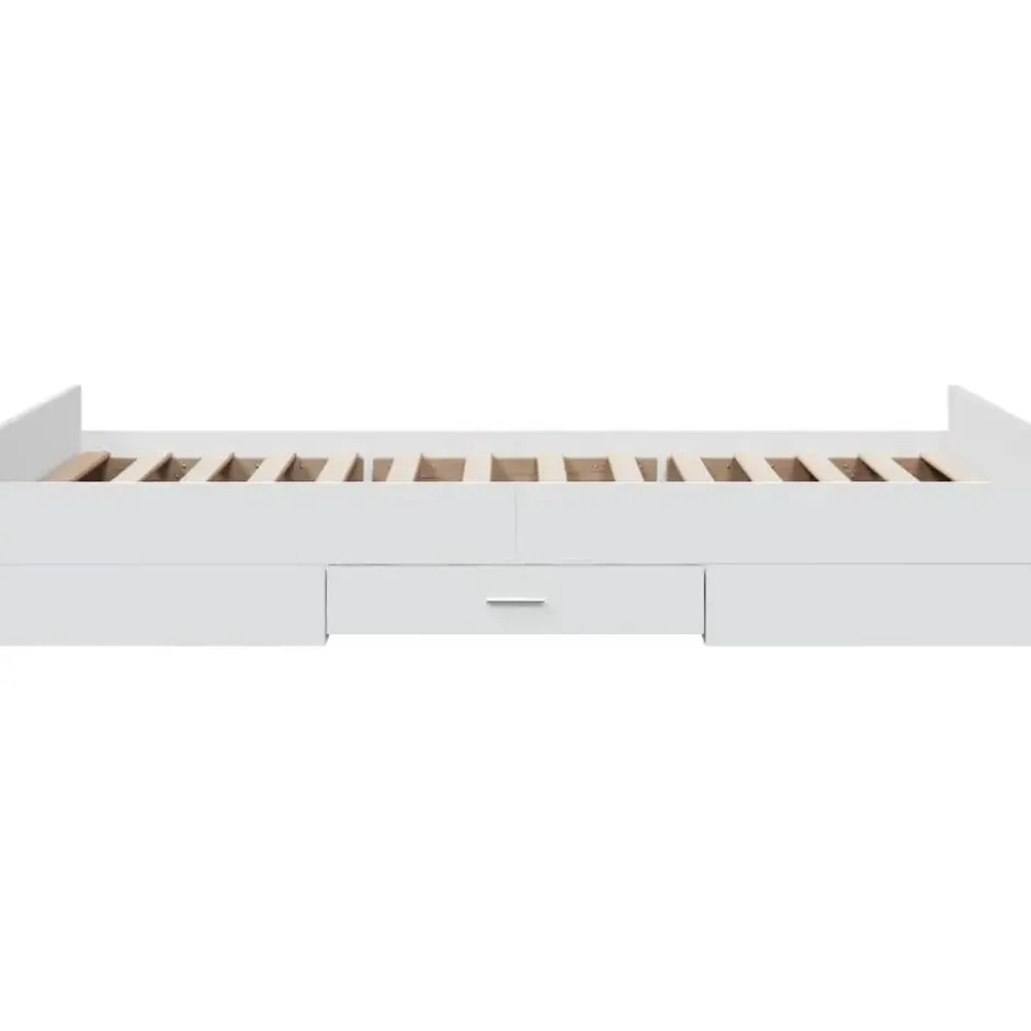 vidaXL - Bedframe - Wit - Bewerkt hout - 90 x 190 cm