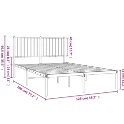 vidaXL - Bedframe - Wit - Staal - 120 x 200 cm
