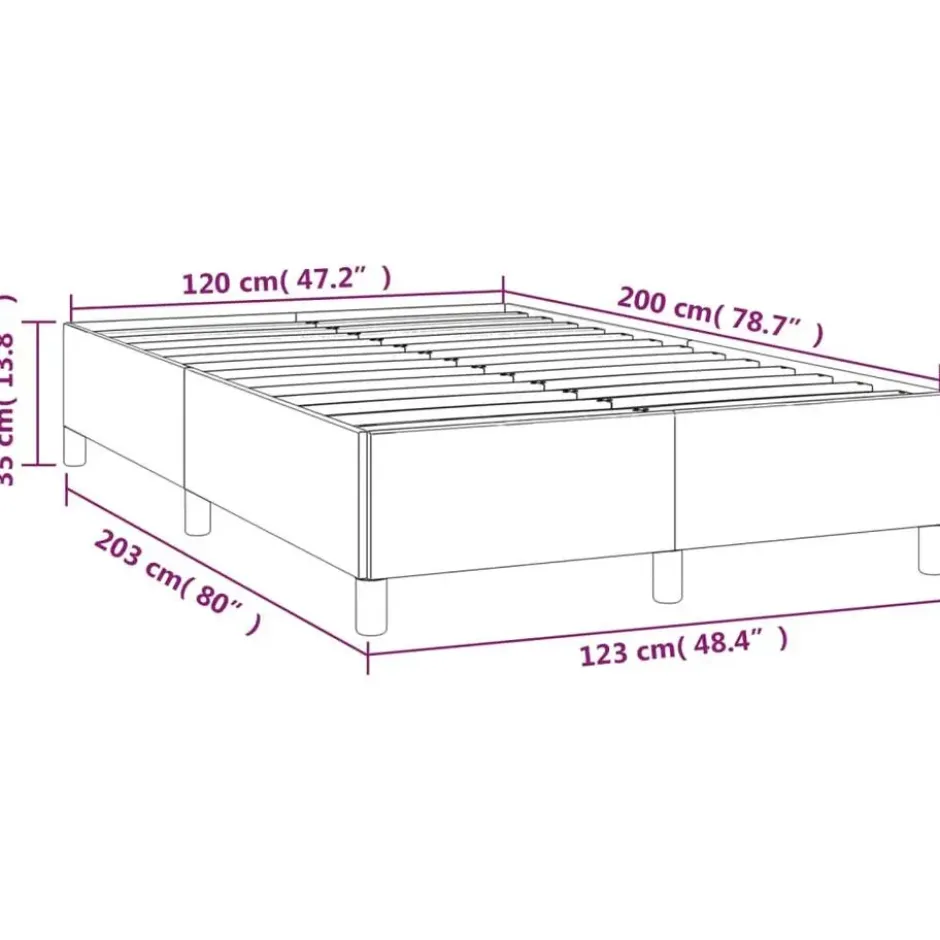 vidaXL - Bed frame zonder matras - Lichtgrijs - Stof - 120x200 cm