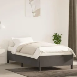 vidaXL - Bed frame zonder matras - Donkergrijs- Fluweel - 90x200 cm