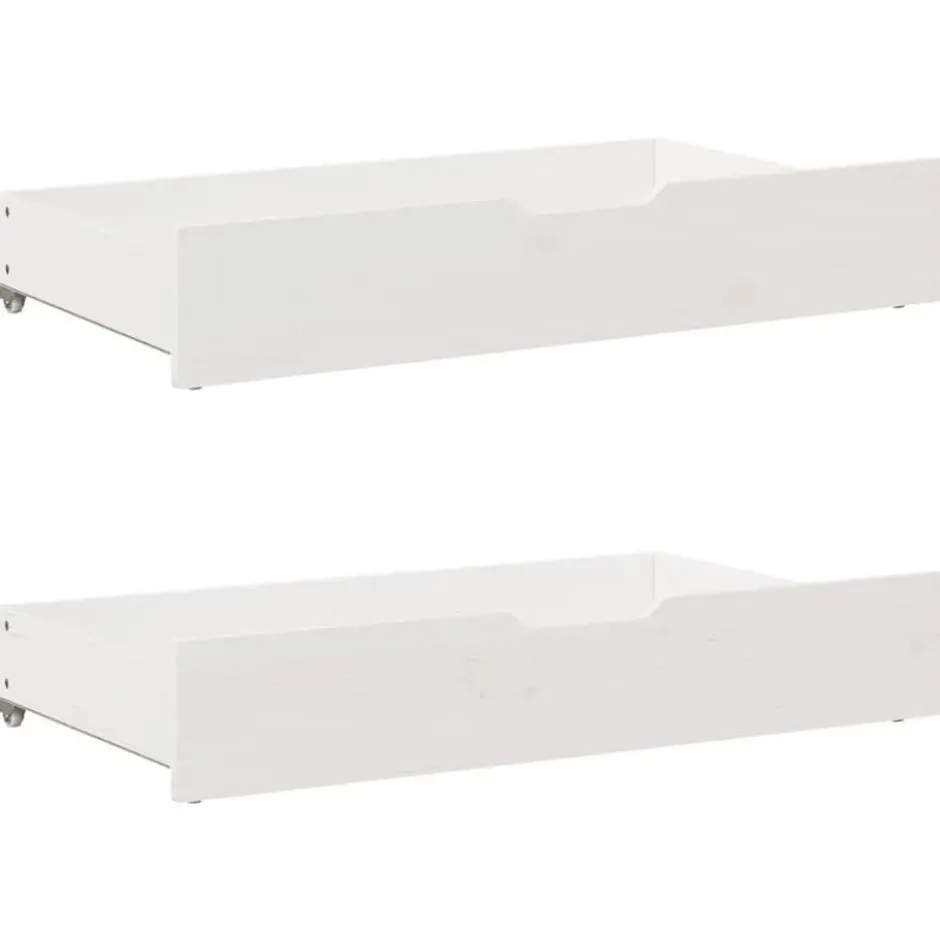 vidaXL - Bedframe zonder matras massief grenenhout wit 75x190 cm