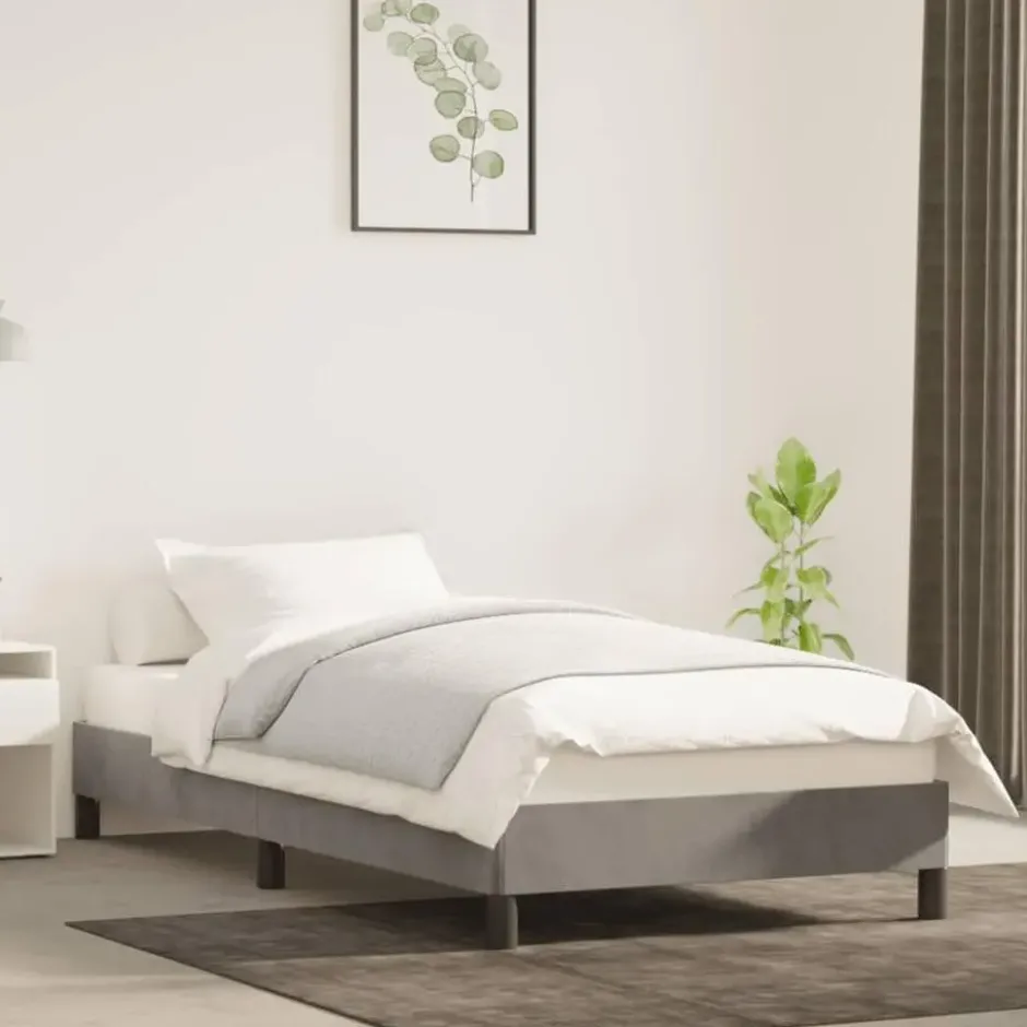 vidaXL - Bed frame zonder matras - Lichtgrijs - Fluweel - 80x200 cm