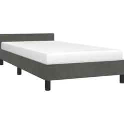 vidaXL - Bed frame zonder matras - Donkergrijs - Fluweel - 90x200 cm