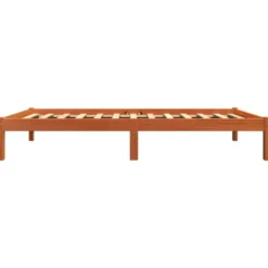 vidaXL - Bed frame zonder matras - Wasbruin - Massief grenenhout - 90x200 cm