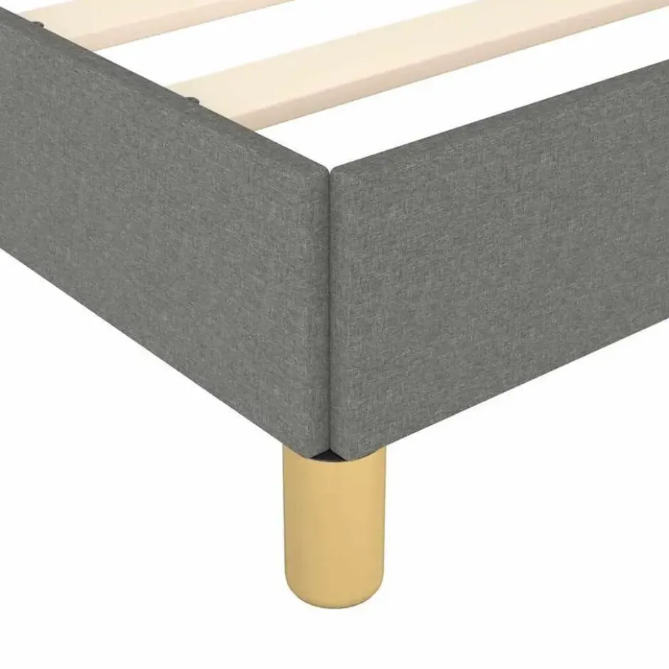 vidaXL - Bed frame zonder matras - Grijs en geel - Stof - 80x200 cm