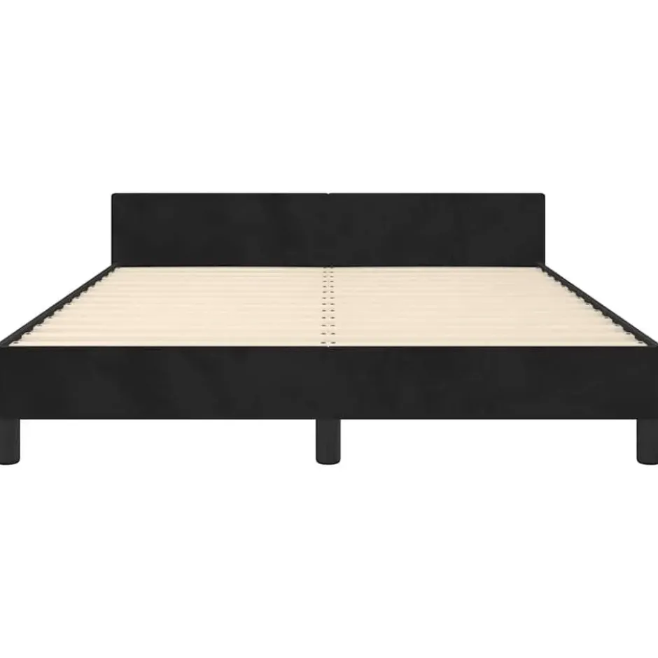 vidaXL - Bed frame zonder matras - Zwart - Fluweel - 140x200 cm