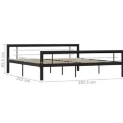 vidaXL - Bed frame - Zwart en wit - Metaal - 180 x 200 cm