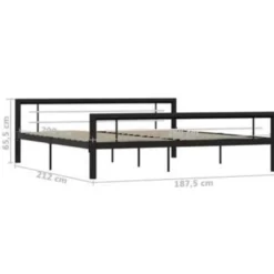 vidaXL - Bed frame - Zwart en wit - Metaal - 180 x 200 cm