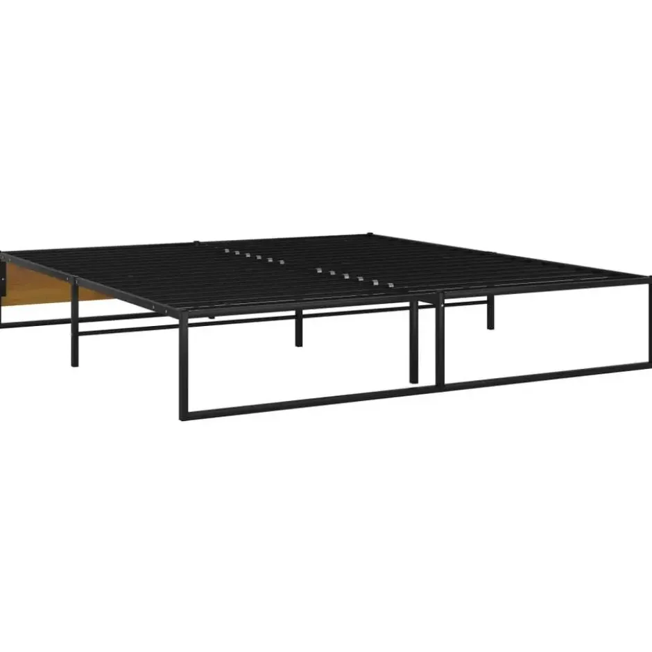 vidaXL - Bed frame - Zwart - Metaal en MDF - 140x200 cm