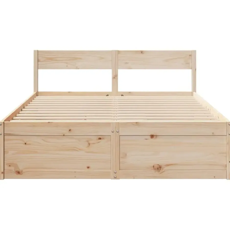 vidaXL - Bed incl. hoofdbord en lades - Massief grenenhout - 140x200 cm