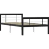vidaXL - Bed met hoofd- en voeteneinde - Zwart en wit - Metaal - 100x200 cm