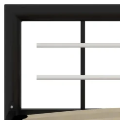 vidaXL - Bed met hoofd- en voeteneinde - Zwart en wit - Metaal - 100x200 cm