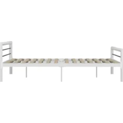 vidaXL - Bed met hoofd- en voeteneinde - Wit en zwart - metaal - 180x200 cm