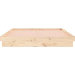 vidaXL - Bed met LED - Naturel - Massief hout - 120x200 cm