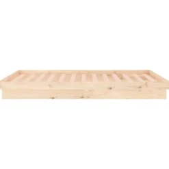 vidaXL - Bed met LED - Naturel - Massief hout - 120x200 cm