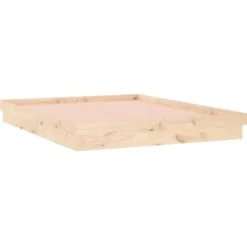 vidaXL - Bed met LED - Naturel - Massief hout - 120x200 cm